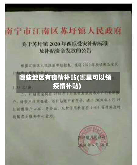 哪些地区有疫情补贴(哪里可以领疫情补贴)-第1张图片